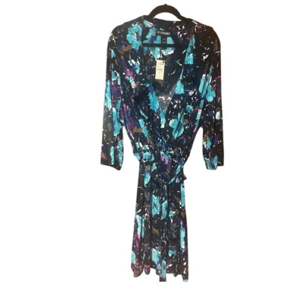 Lane Bryant Floral Faux Wrap Midi Dress NWT